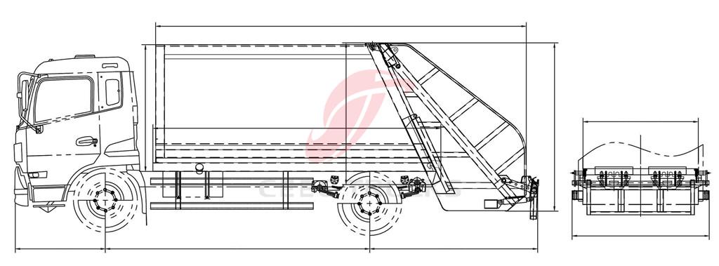 DFAC 8 CBM garbage compactor truck 