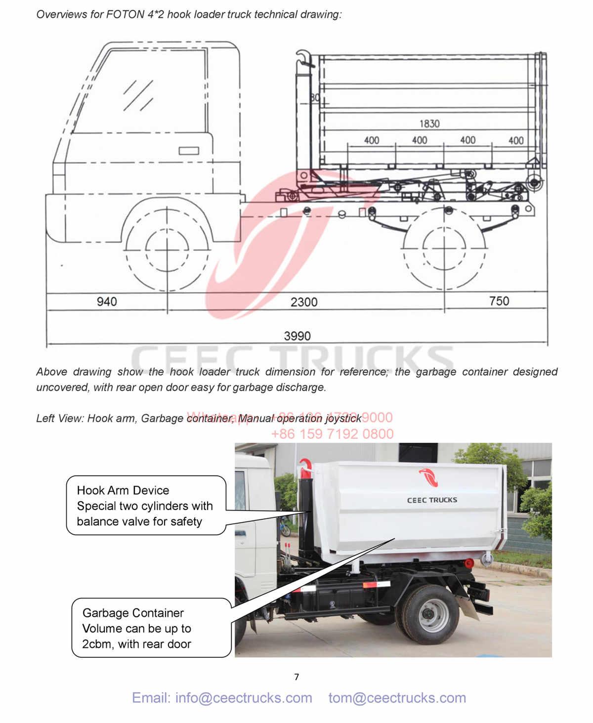 Carribean Sea Guadeloupe--FOTON mini 1.5T hook loader truck manual