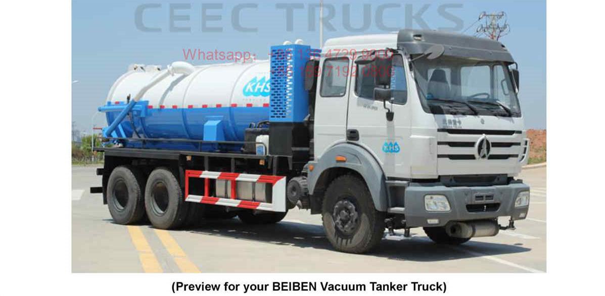 Mongolia--BEIBEN 2530 vacuum tanker truck 10CBM 