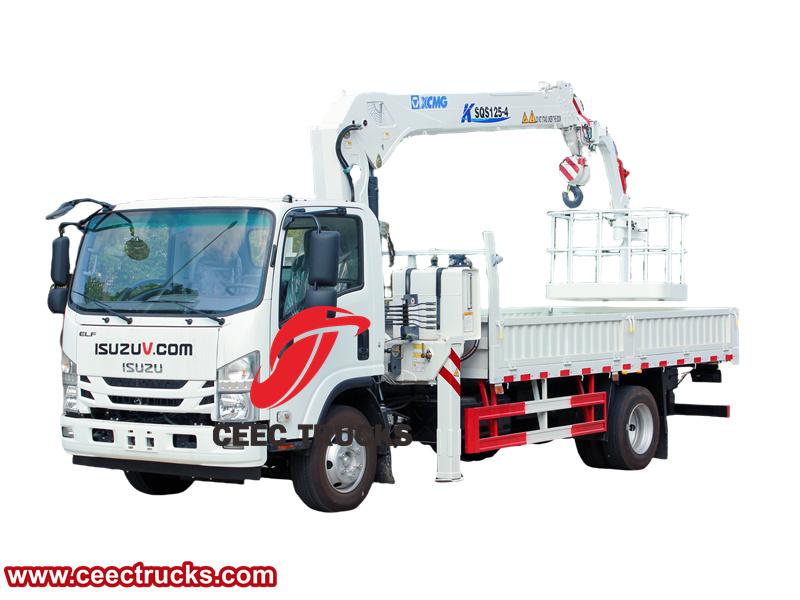 ISUZU 700P crane truck with aerial bucket