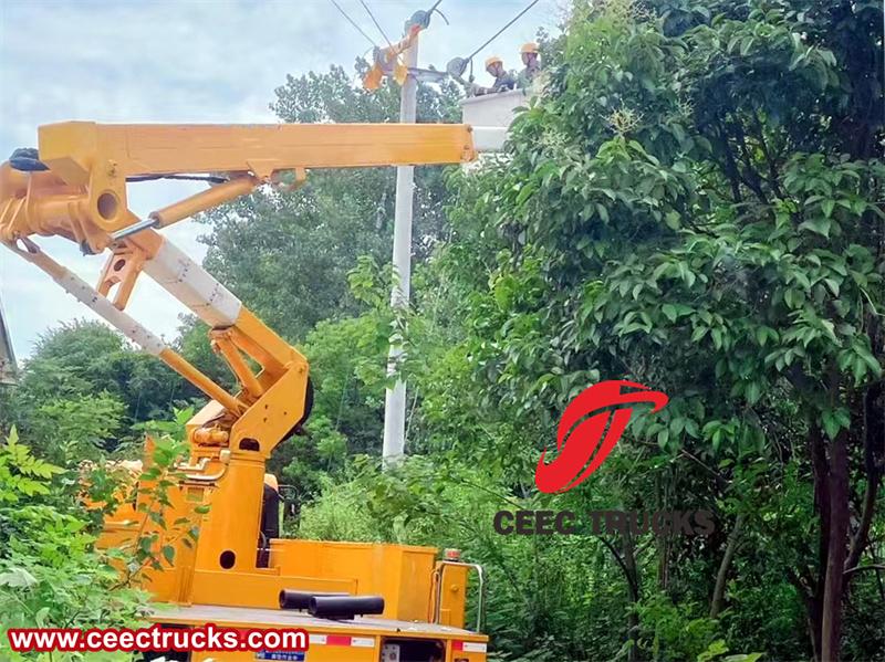 Isuzu insulated boom aerial work truck