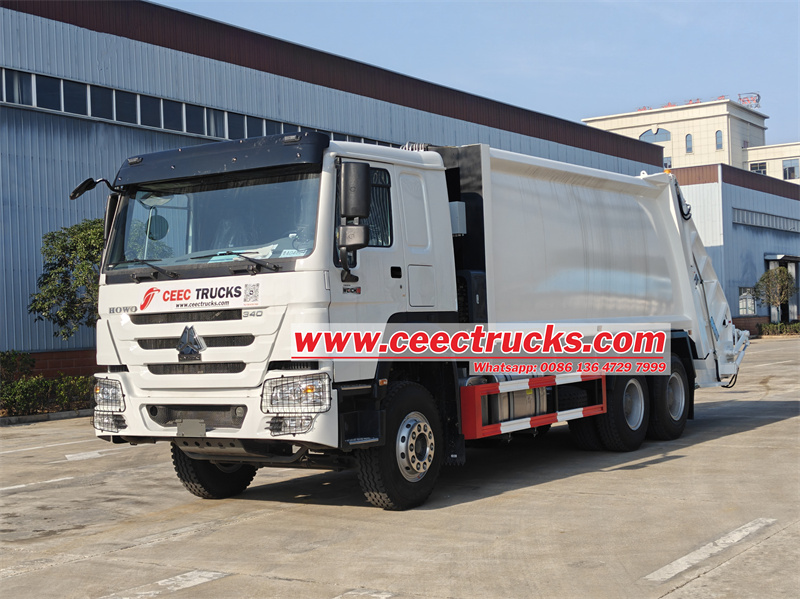 Howo 20 cbm rear end loading garbage truck 