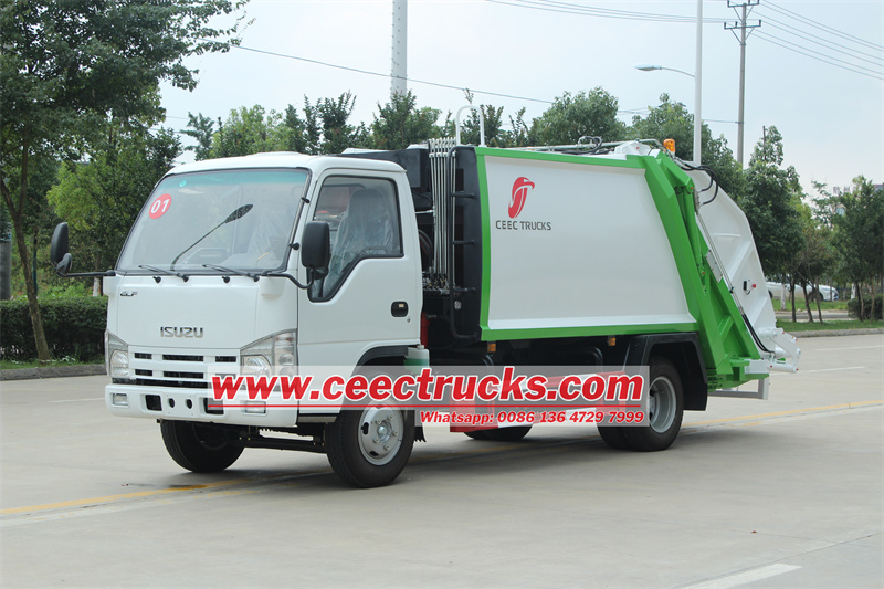 ISUZU refuse compactor truck export by CEEC TRUCKS ISUZU 5cbm refuse compactor truck