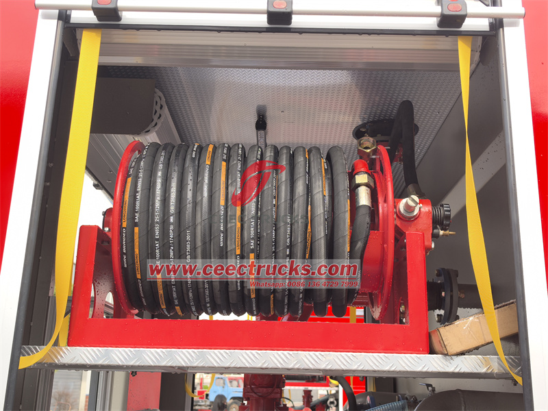 Isuzu fire department truck hose reel