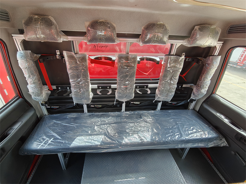 Isuzu fire fighting truck with SCBA seats