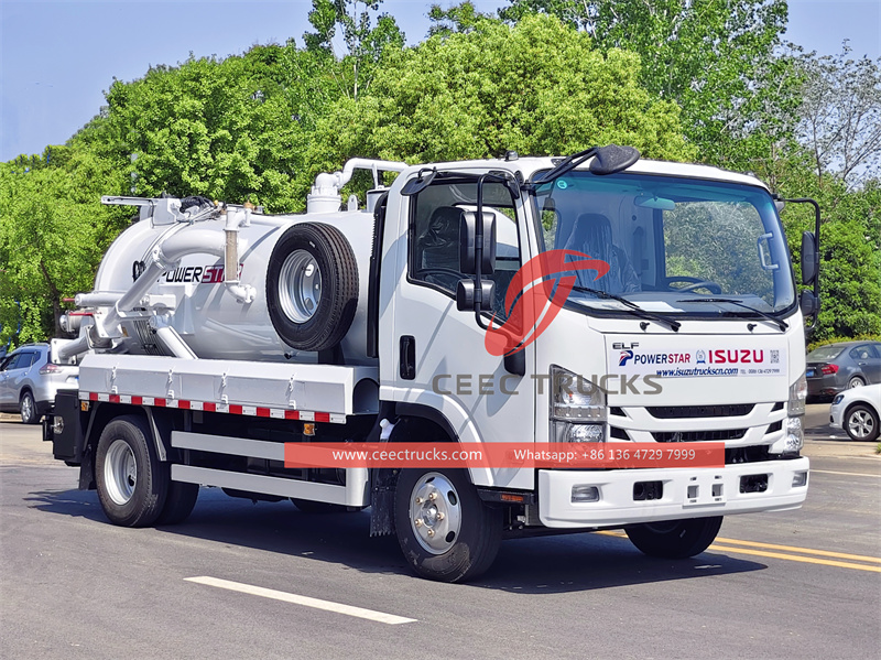 Isuzu 4,000 liters combined jetting suction truck
