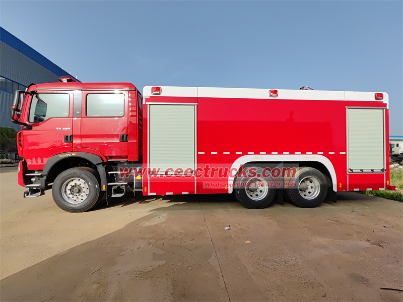HOWO TX400 6cbm foam water fire truck