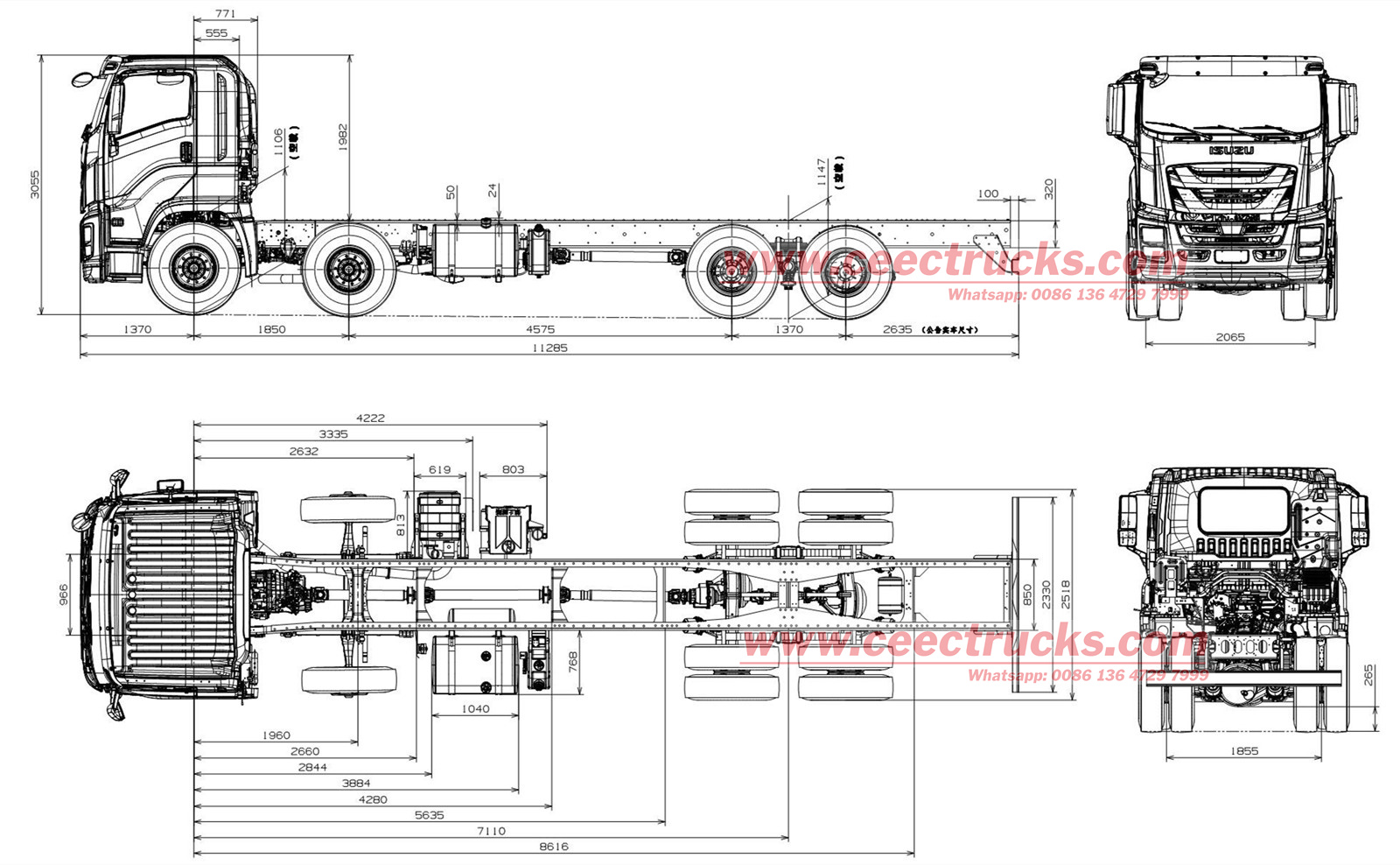 ISUZU GIGA 8x4 cargo truck drawing01