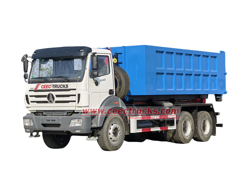 Beiben heavy duty hook lift bin truck