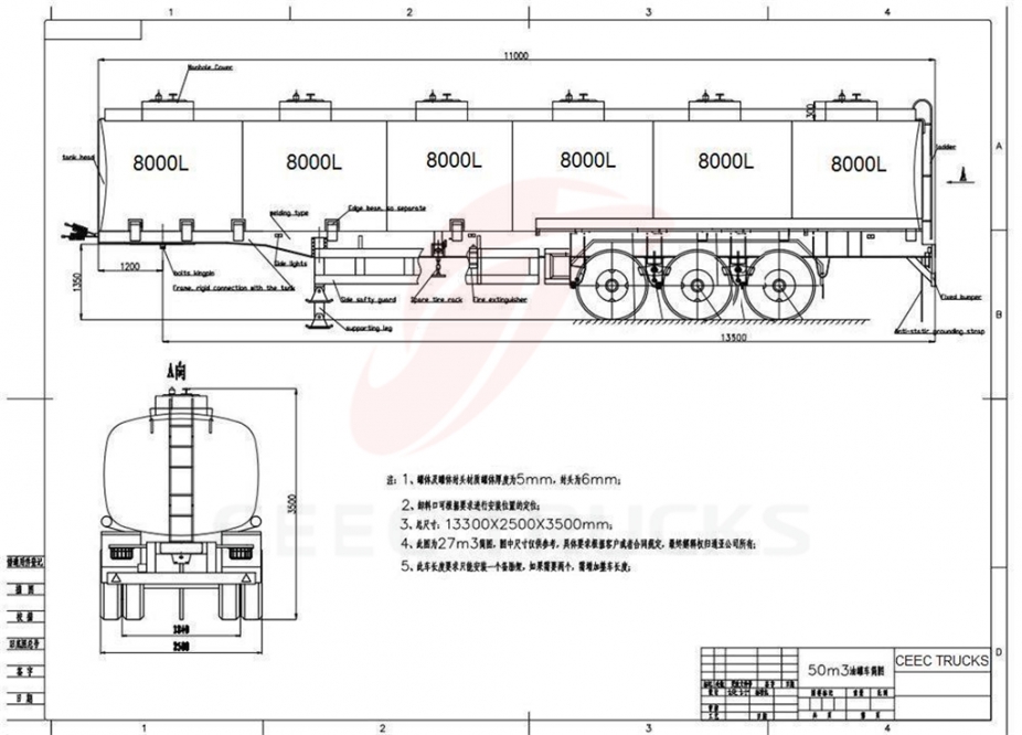 China best 3 axle oil tanker semitrailer export