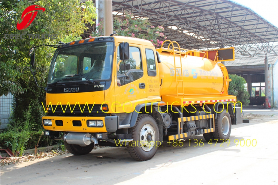 best isuzu 8 CBM combined suction jetting truck