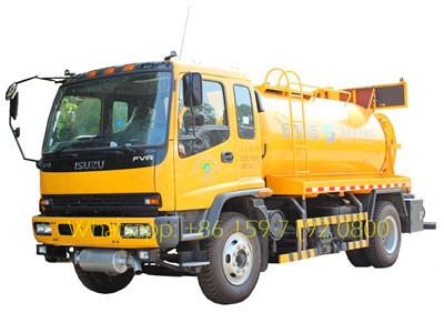 best isuzu 8 CBM combined suction jetting truck