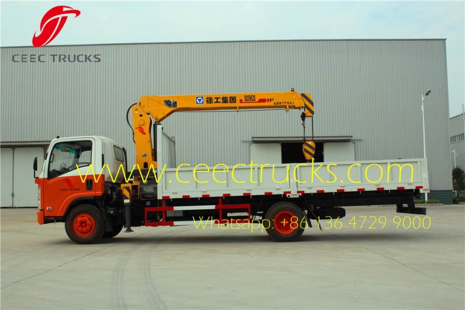 myanmar export ISUZU 5 T boom crane mounted truck