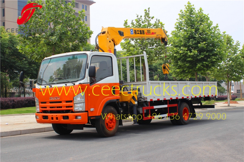 myanmar export ISUZU 5 T boom crane mounted truck