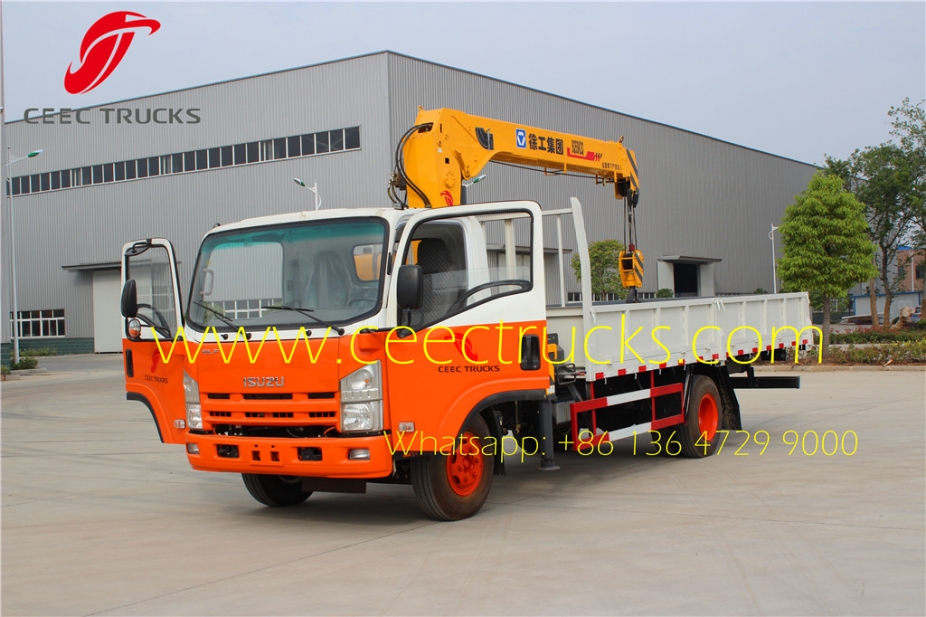 myanmar export ISUZU 5 T boom crane mounted truck