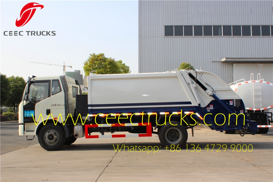 Lowest price FAW 10-12 m³ garbage compactor trucks