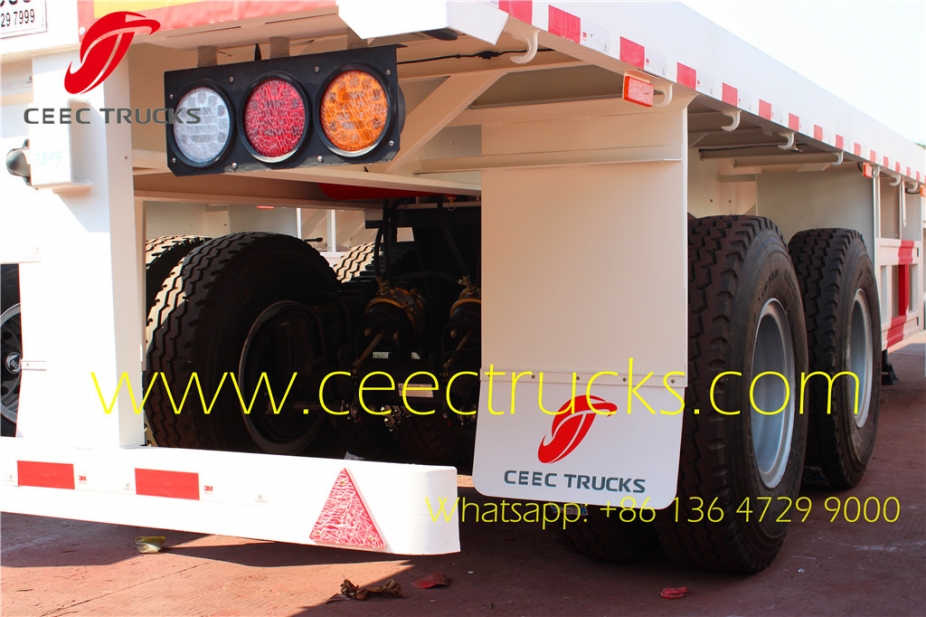 2 axle bogie suspension skeleton trailer 50T