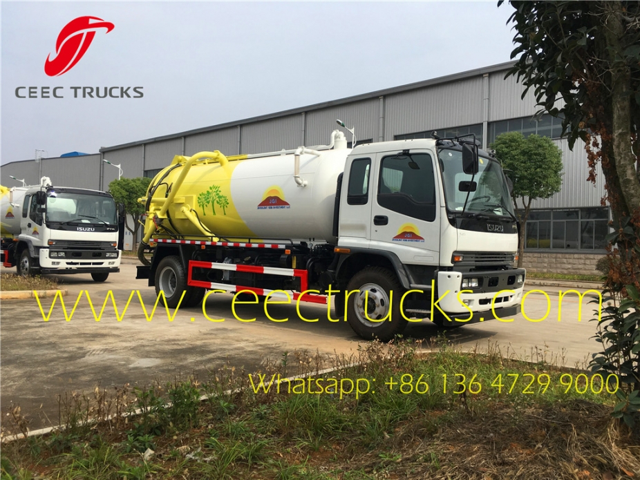 TOP quality ISUZU 10CBM vacuum sewage suction truck export Mongolia