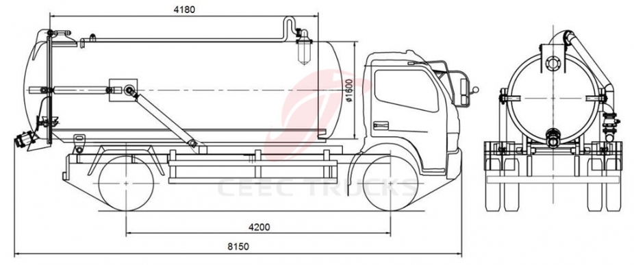 TOP quality ISUZU 10CBM vacuum sewage suction truck export Mongolia