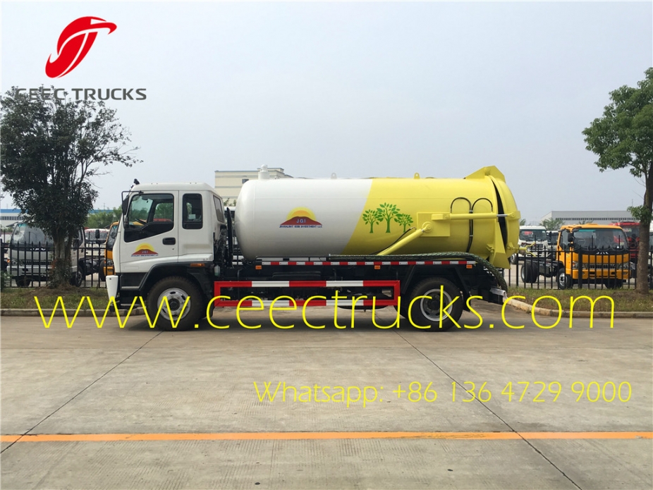 TOP quality ISUZU 10CBM vacuum sewage suction truck export Mongolia