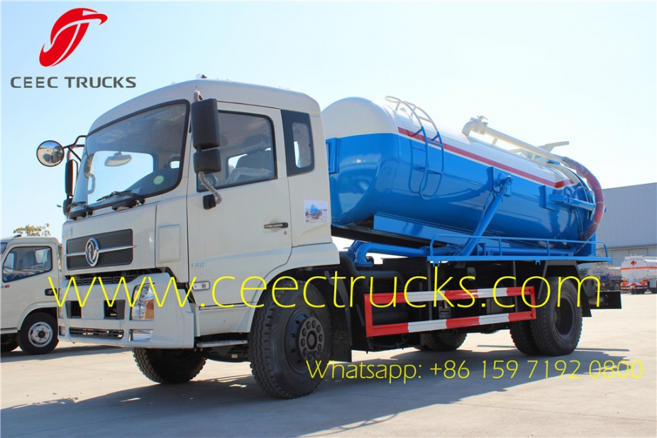 Dongfeng top design 9CBM vacuum suction tanker truck