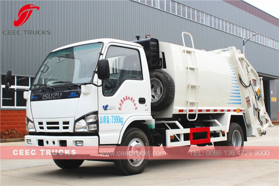 ISUZU 5000L trash compressor na sasakyan