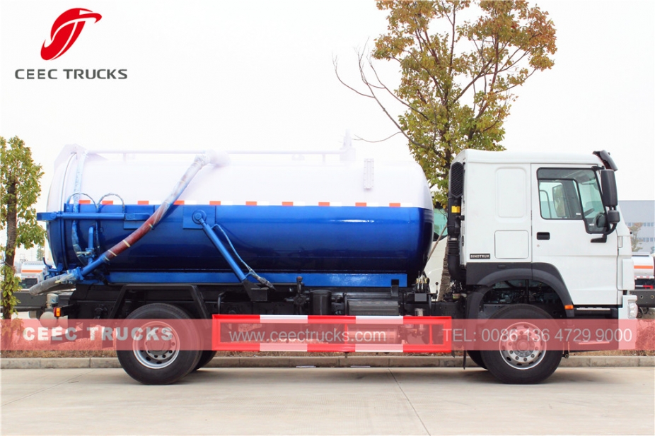 HOWO RHD model 10,000L vacuum sewer truck