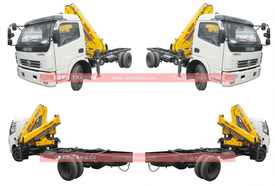 Dongfeng 2 Tons knuckle crane mounted trucks