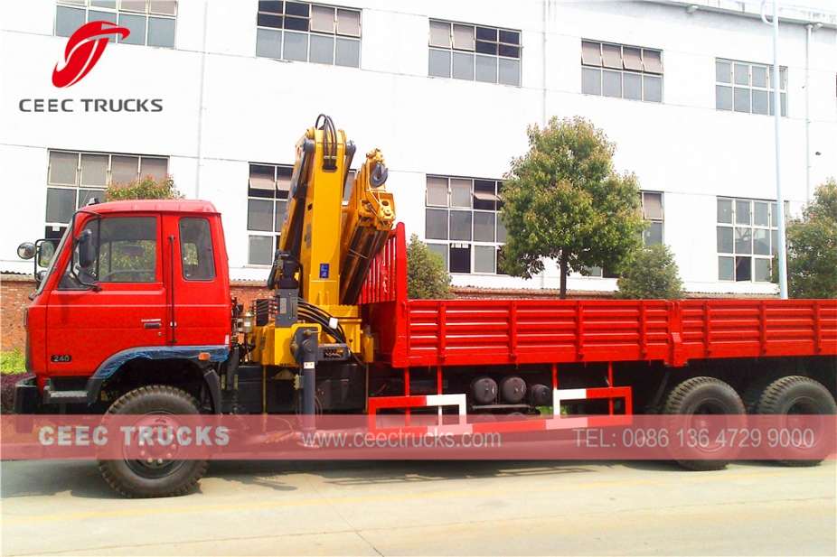 12 T knuckle mounted boom crane trucks dongfeng