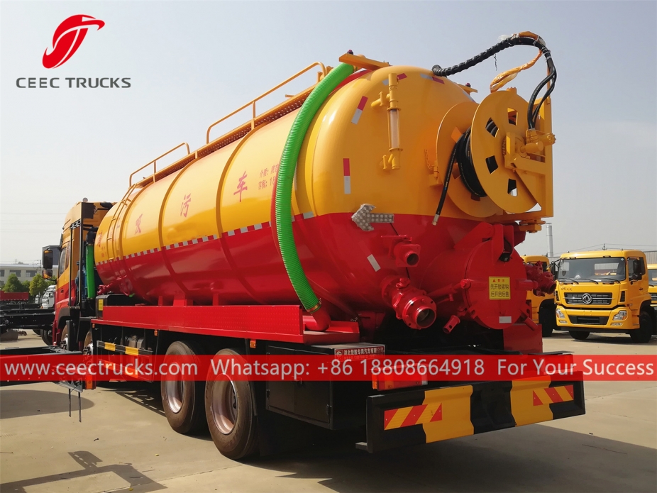 10+18 CBM Combined Jetting Vacuum Truck DONGFENG