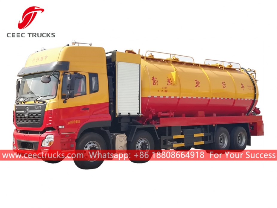 10+18 CBM Combined Jetting Vacuum Truck DONGFENG