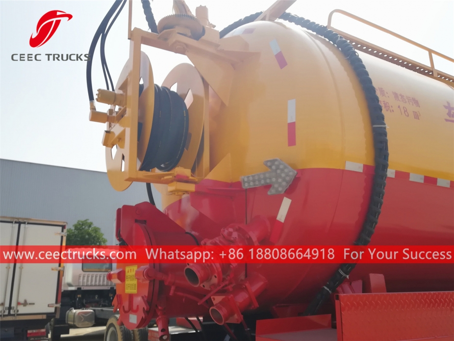 10+18 CBM Combined Jetting Vacuum Truck DONGFENG