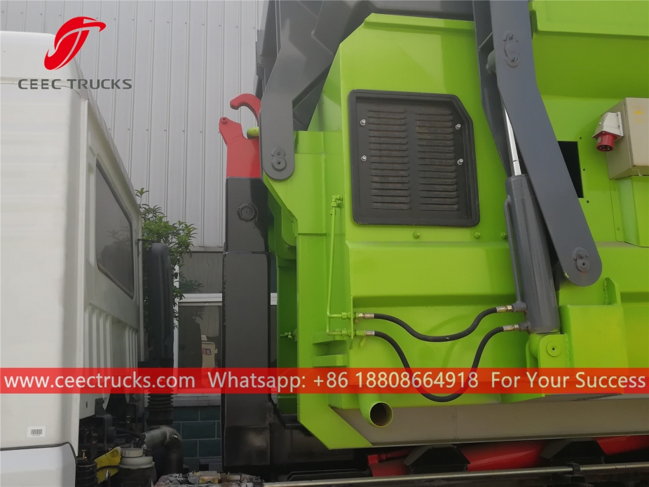 Dongfeng Hook loader na may compactor container