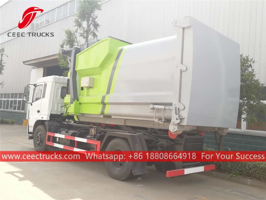 Dongfeng Hook loader na may compactor container