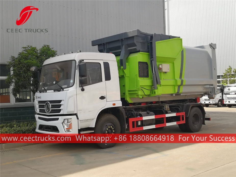 Dongfeng Hook loader na may compactor container