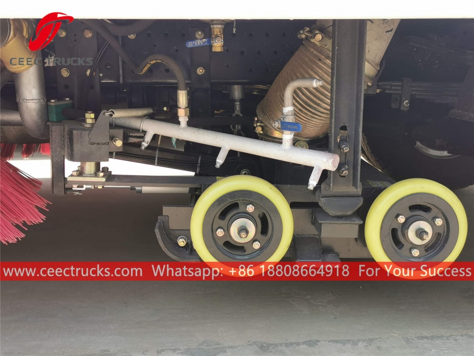 Shacman Road sweeper at washer truck