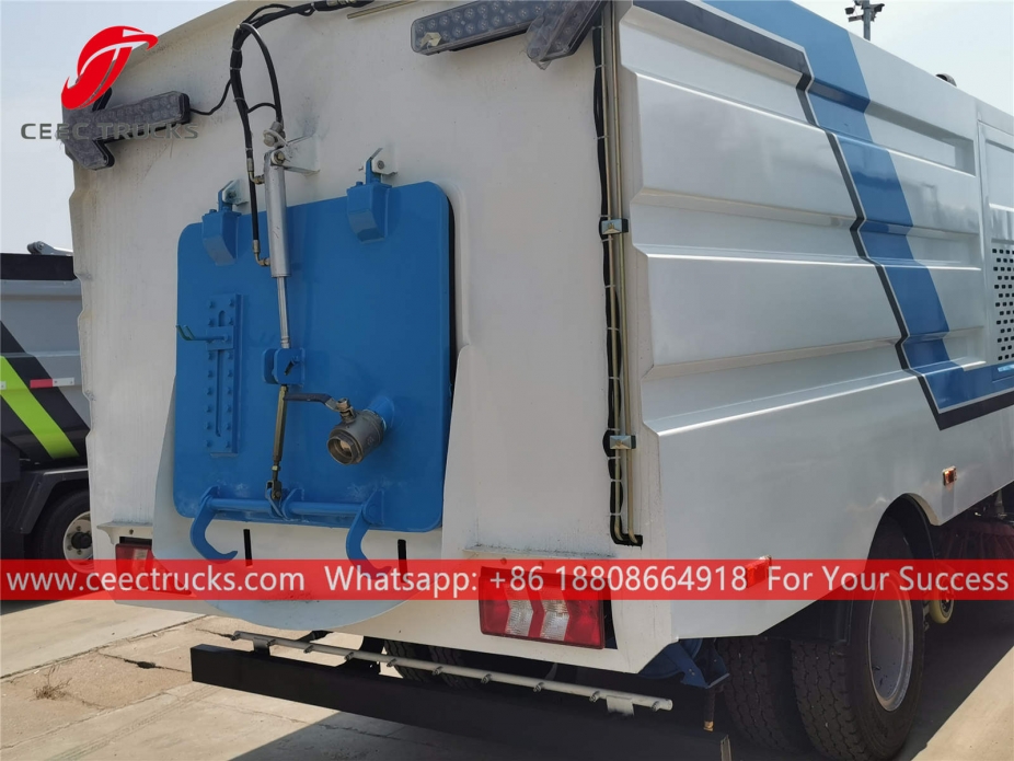 Shacman Road sweeper at washer truck