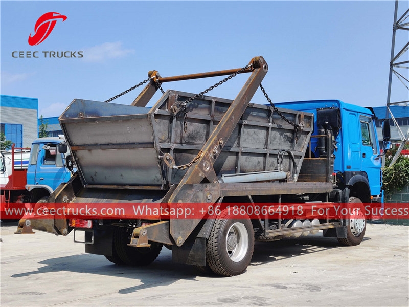 HOWO 266HP RHD swing arm garbage truck