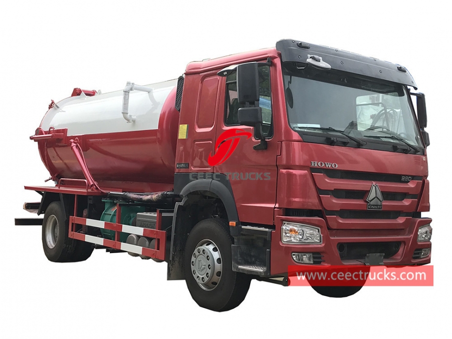 HOWO 4×2 right hand drive vacuum tanker truck