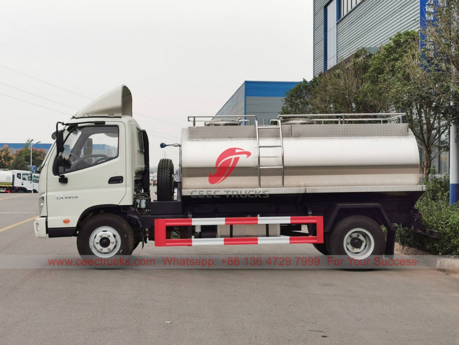 FOTON 4×2 stainless steel milk tanker