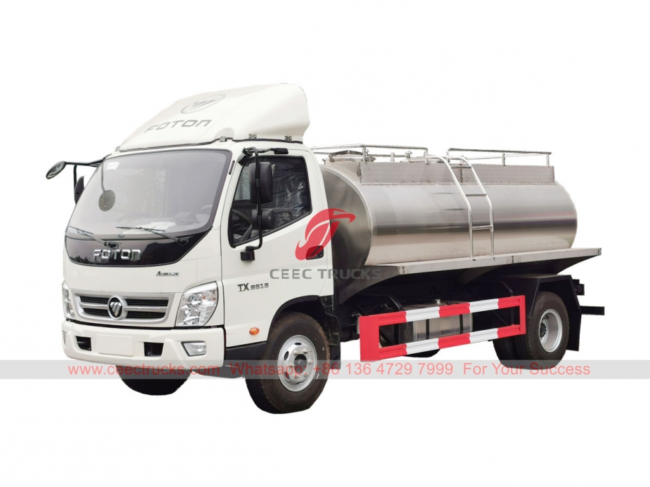 FOTON 4×2 stainless steel milk tanker