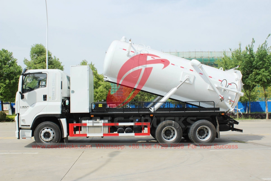 ISUZU GIGA 6×4 vacuum tank truck with Italy MORO pump for Myanmar