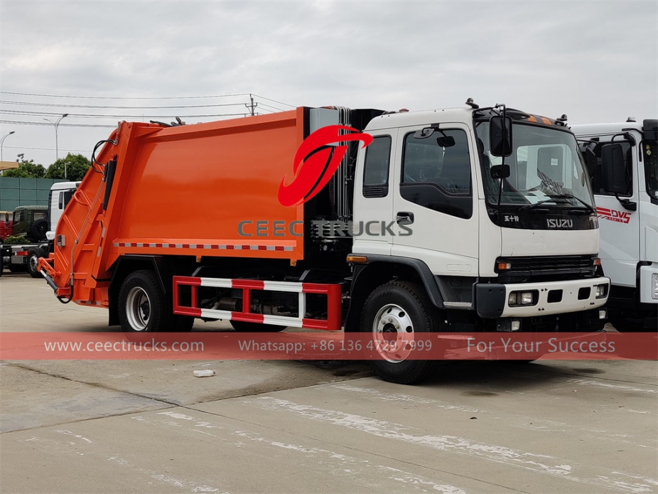 Dubai customer buy ISUZU 10 cubic meter refuse compactor trucks