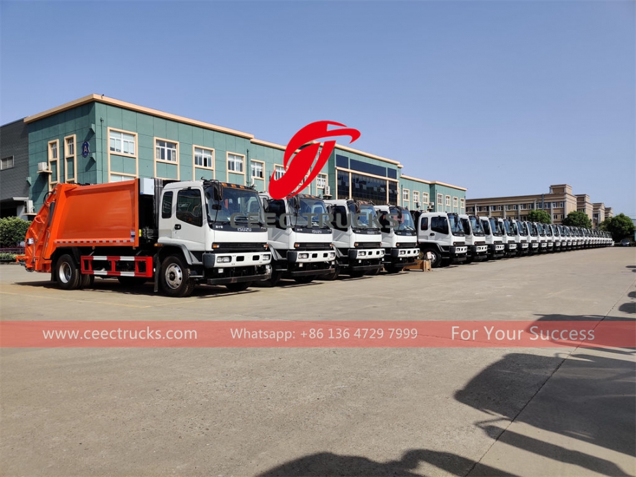 Dubai customer buy ISUZU 10 cubic meter refuse compactor trucks