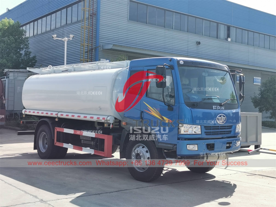 FAW 4×2 fuel tank truck 12000 liters fuel bowser at best price