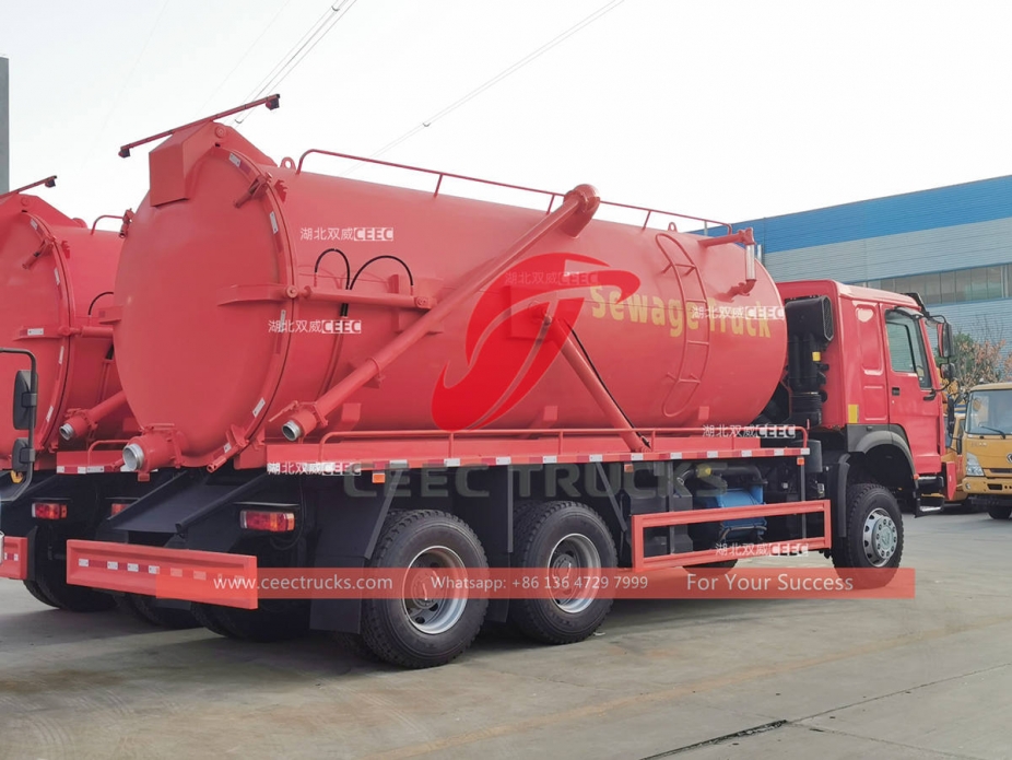 howo 6*6 drive vacuum sewage tanker truck