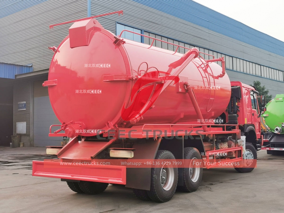 howo 6*6 drive vacuum sewage tanker truck