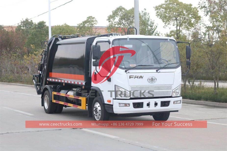 Custom-made FAW 6 wheels 6CBM waste compactor truck for sale