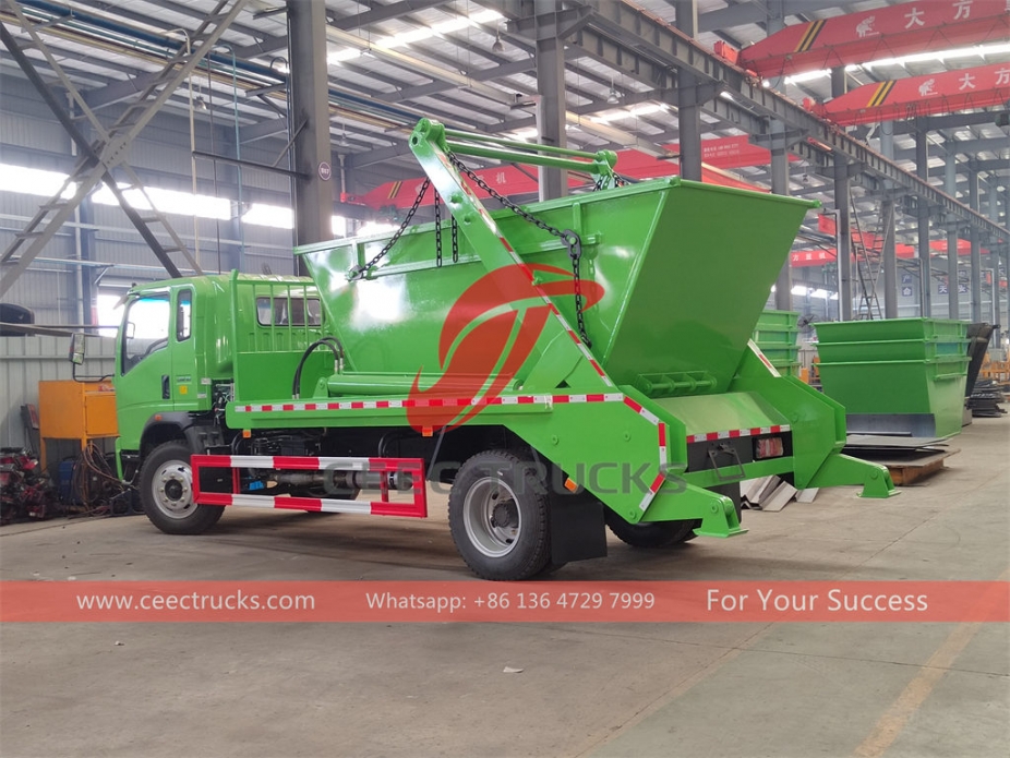 HOWO 6CBM swing arm garbage truck