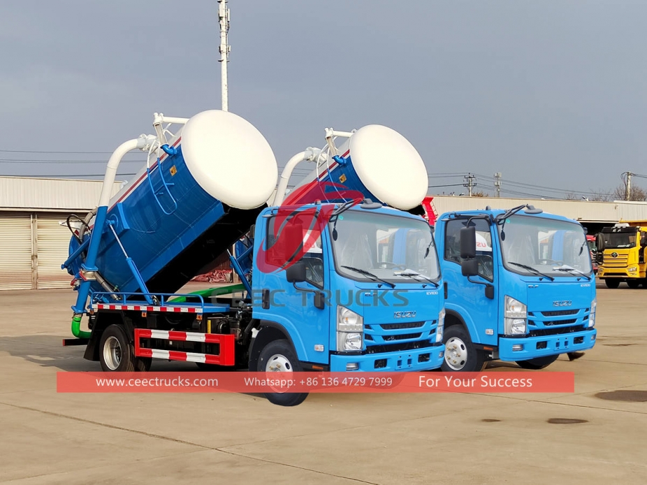 ISUZU mini vacuum sewage truck at best price